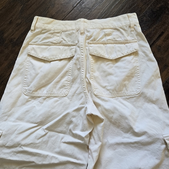 Madewell Griff Superwide-Leg Cargo Pants High Rise Belted Vintage Canvas Cream - Picture 8 of 8